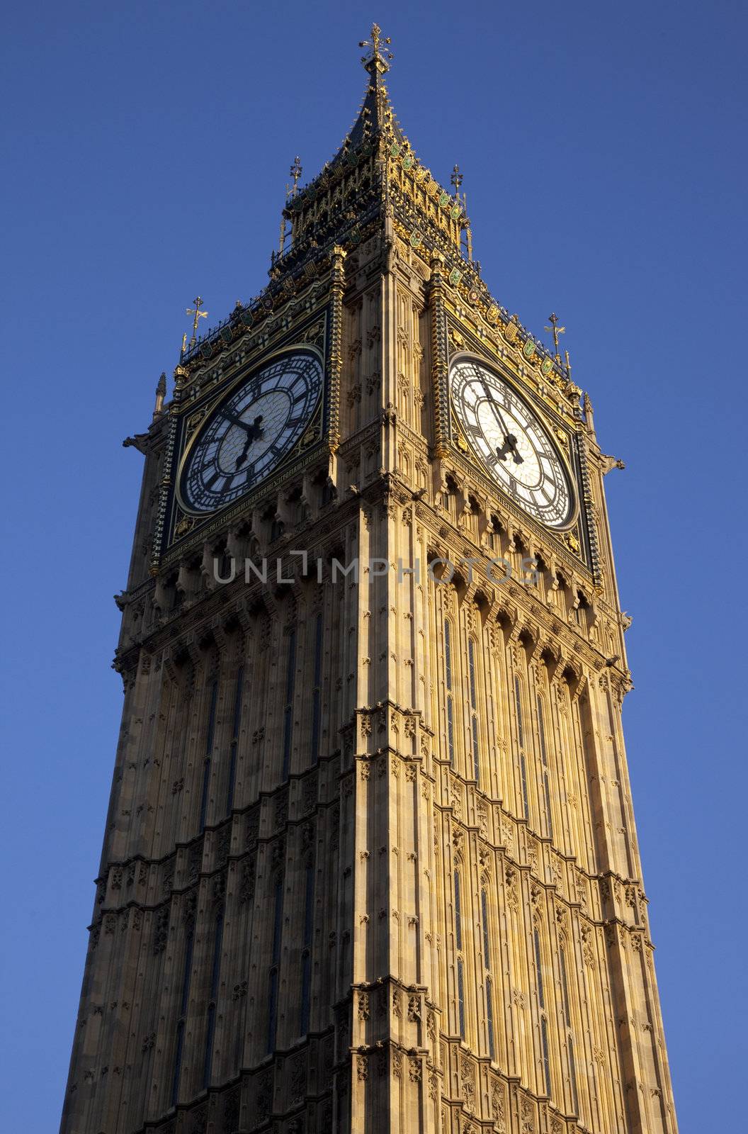 Looking up at Big Ben in London.
