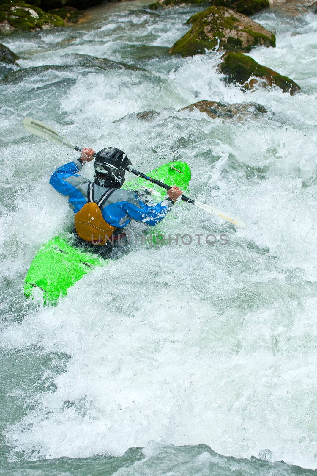 Kayak trip on the waterfalls in Norway. July 2010