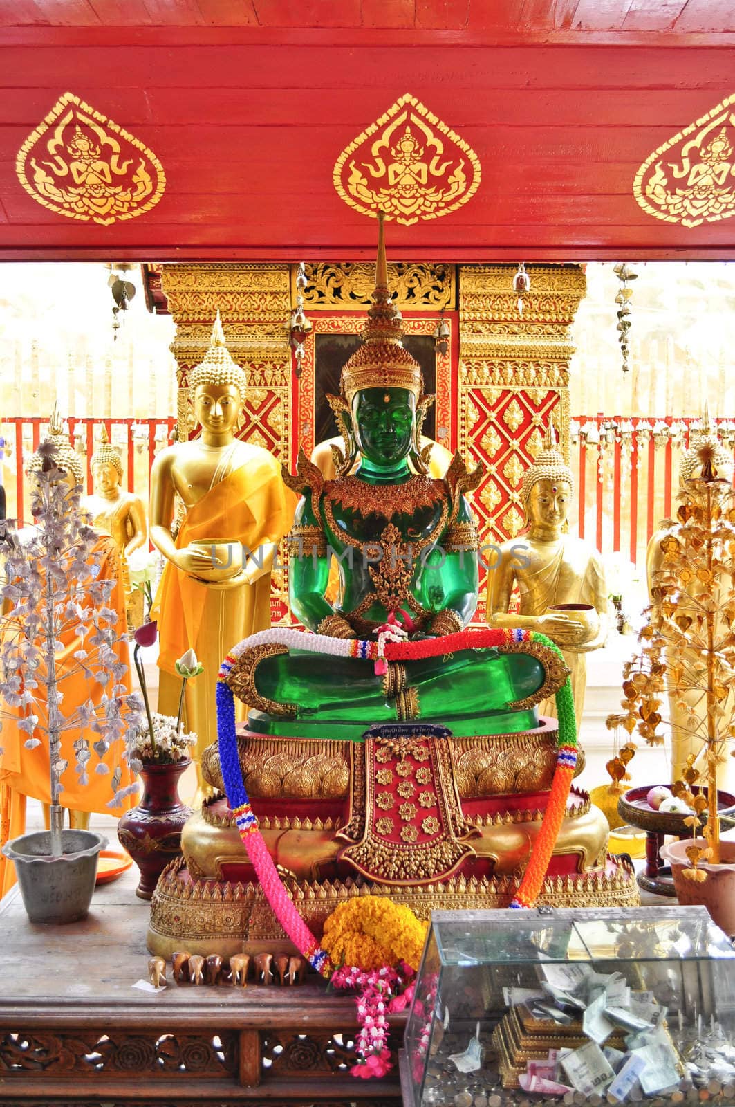 A jade color buddha statue in Thailand