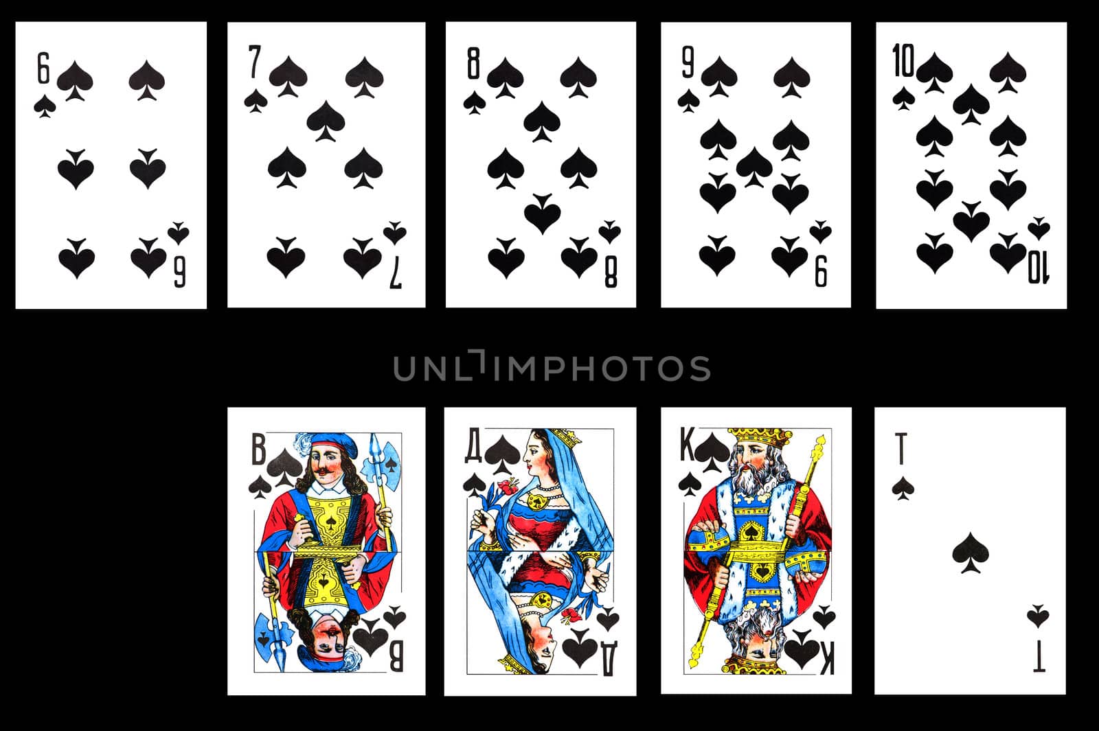 object on balck - playing card close up