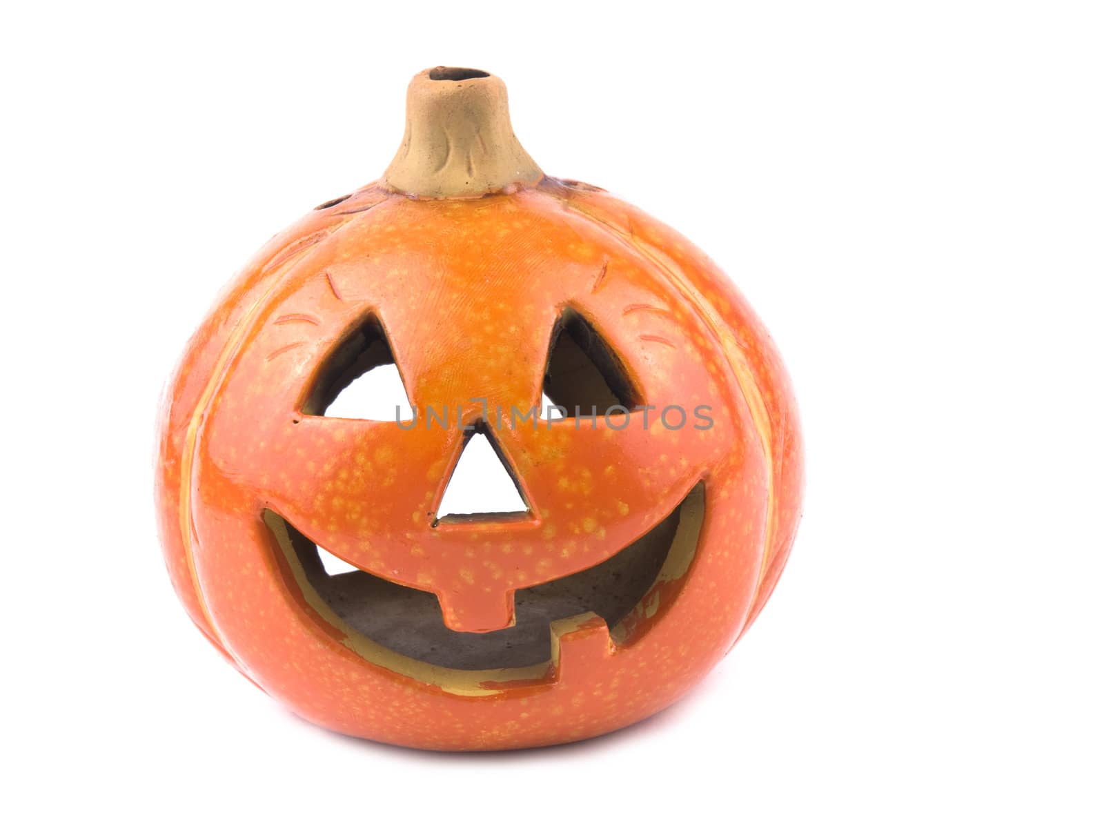 Hallowen pumpkin lantern on white background