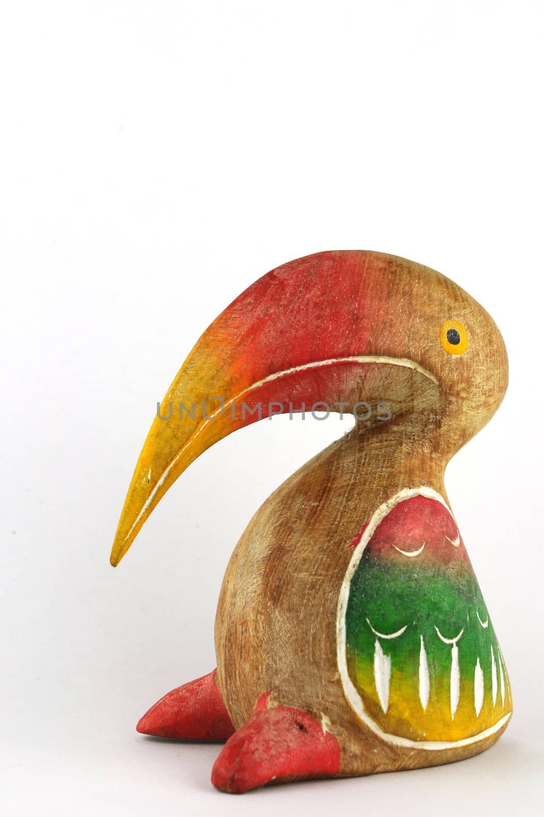 Wooden and painted the bird, home decoration