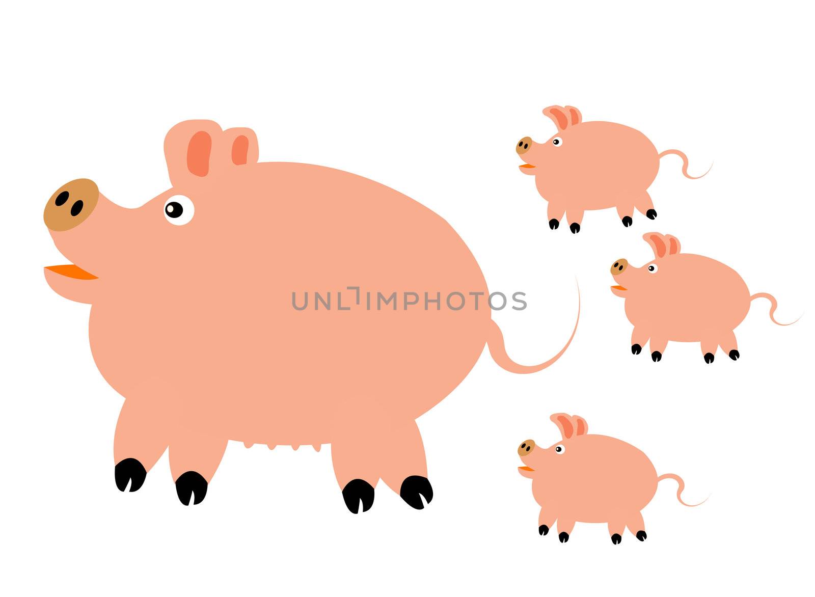 Pig with small pig by cobol1964