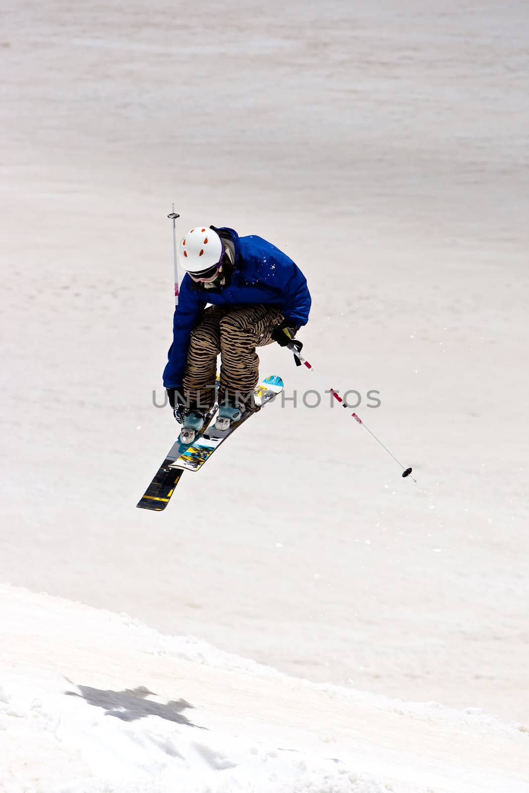 Freerider, jumping in a mountains, Caucasus, summer, 2010