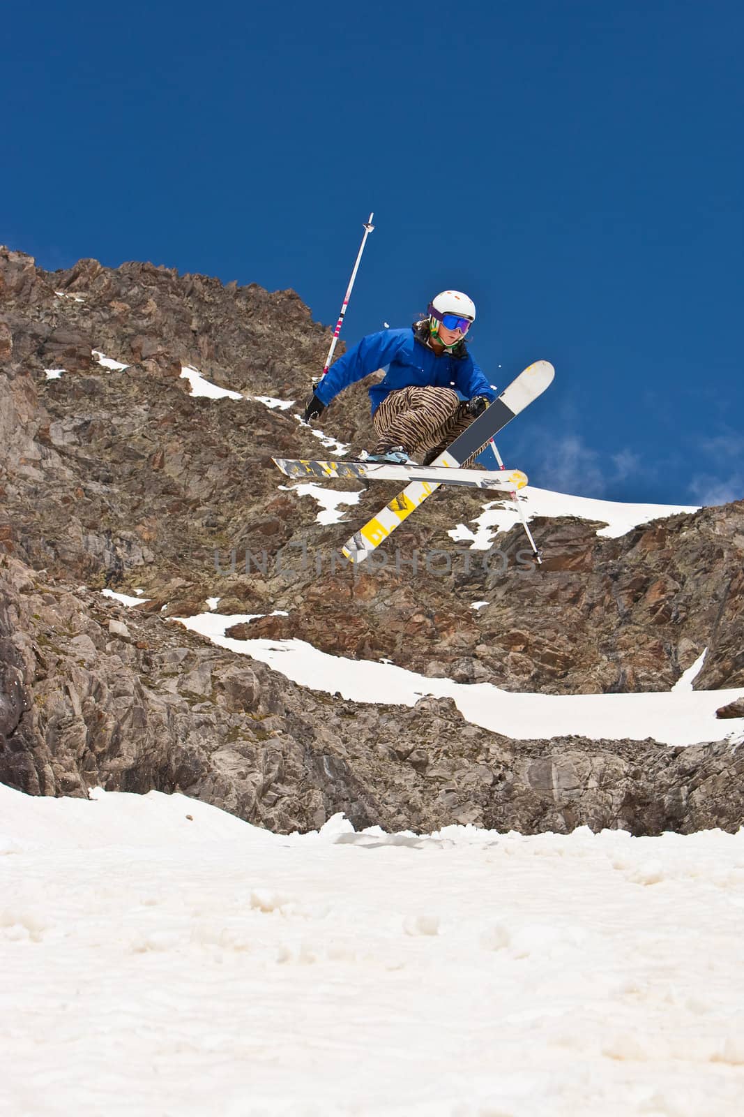 Freerider, jumping in a mountains, Caucasus, summer, 2010