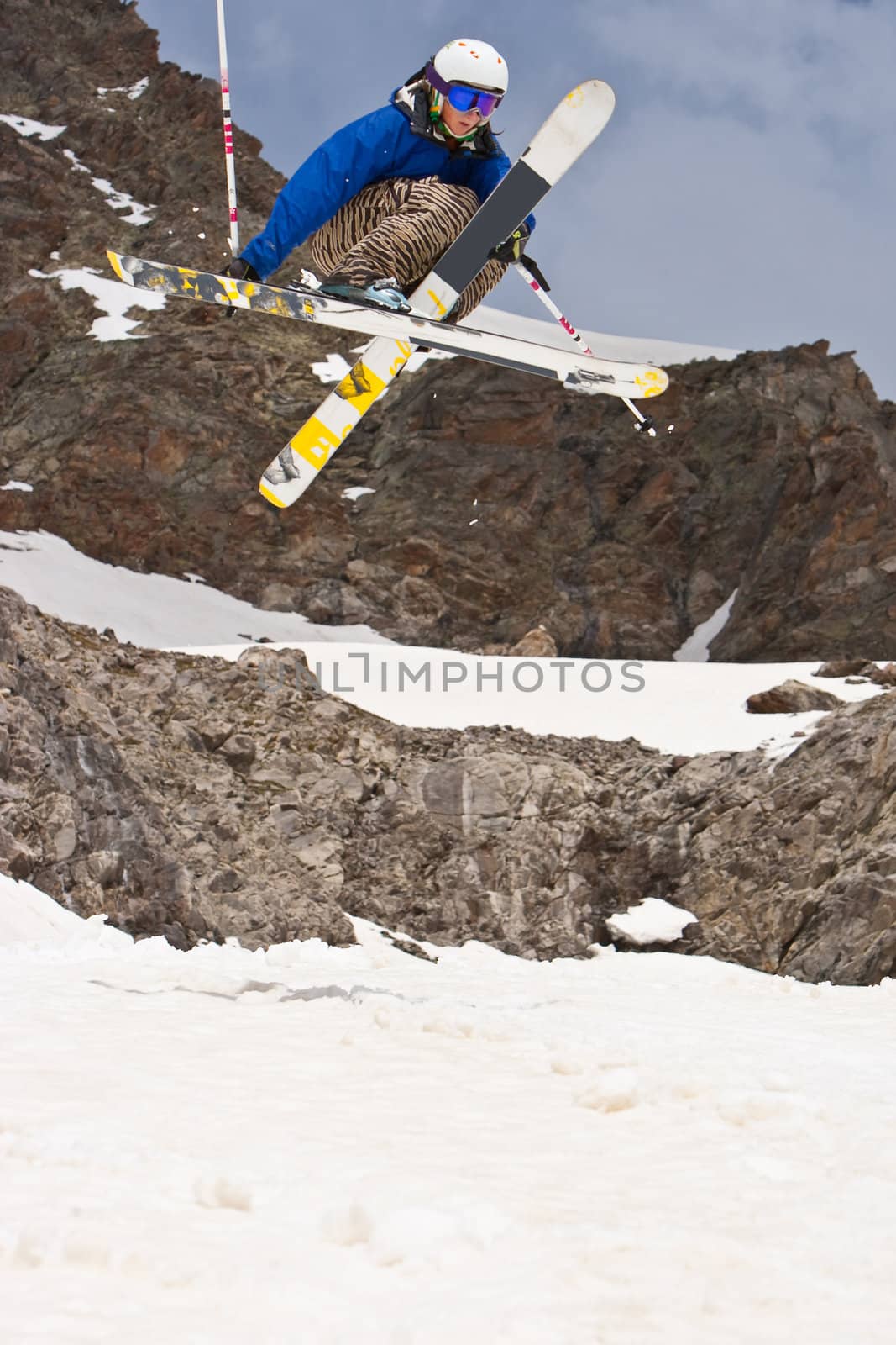 Freerider, jumping in a mountains, Caucasus, summer, 2010