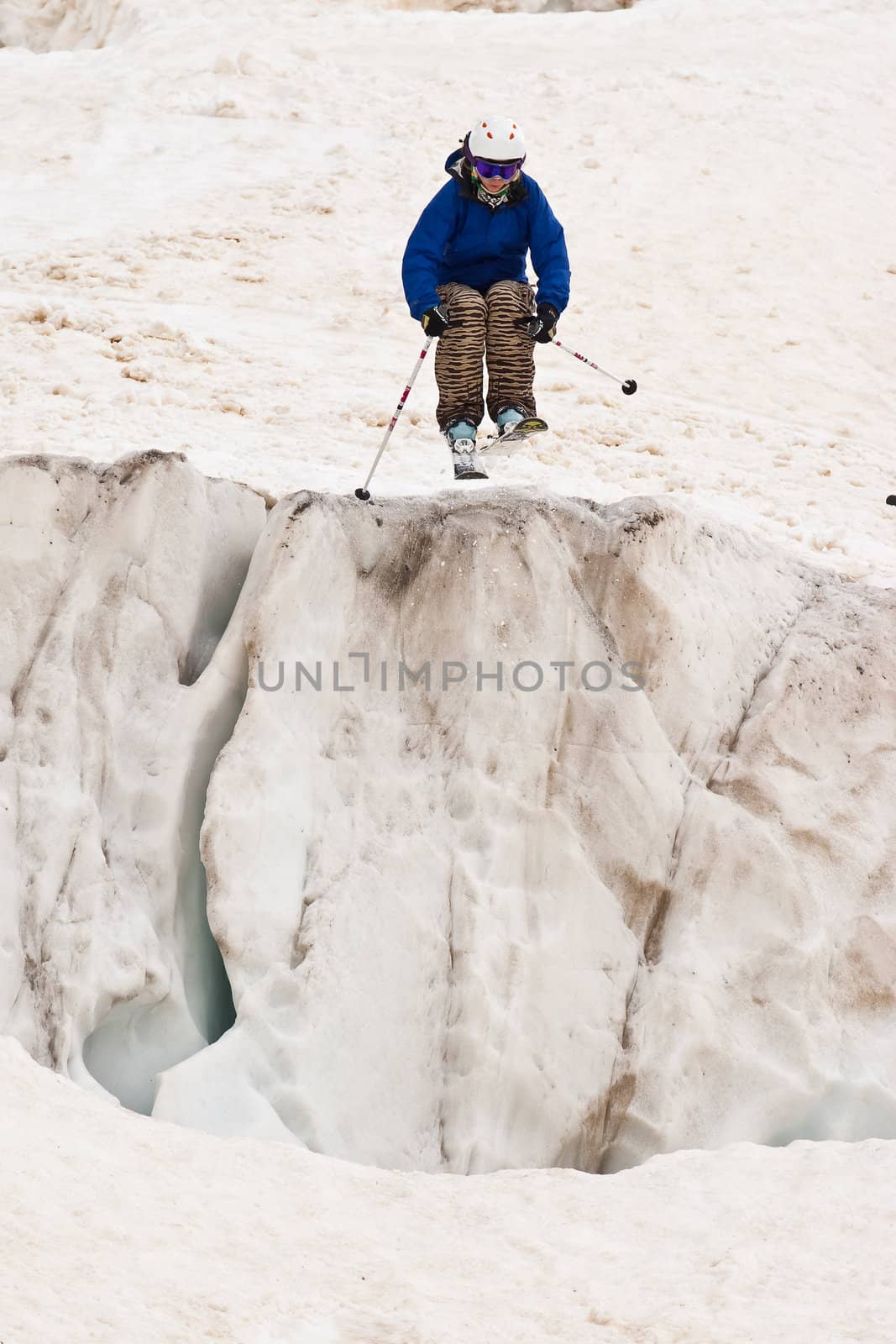 Freerider, jumping in a mountains, Caucasus, summer, 2010