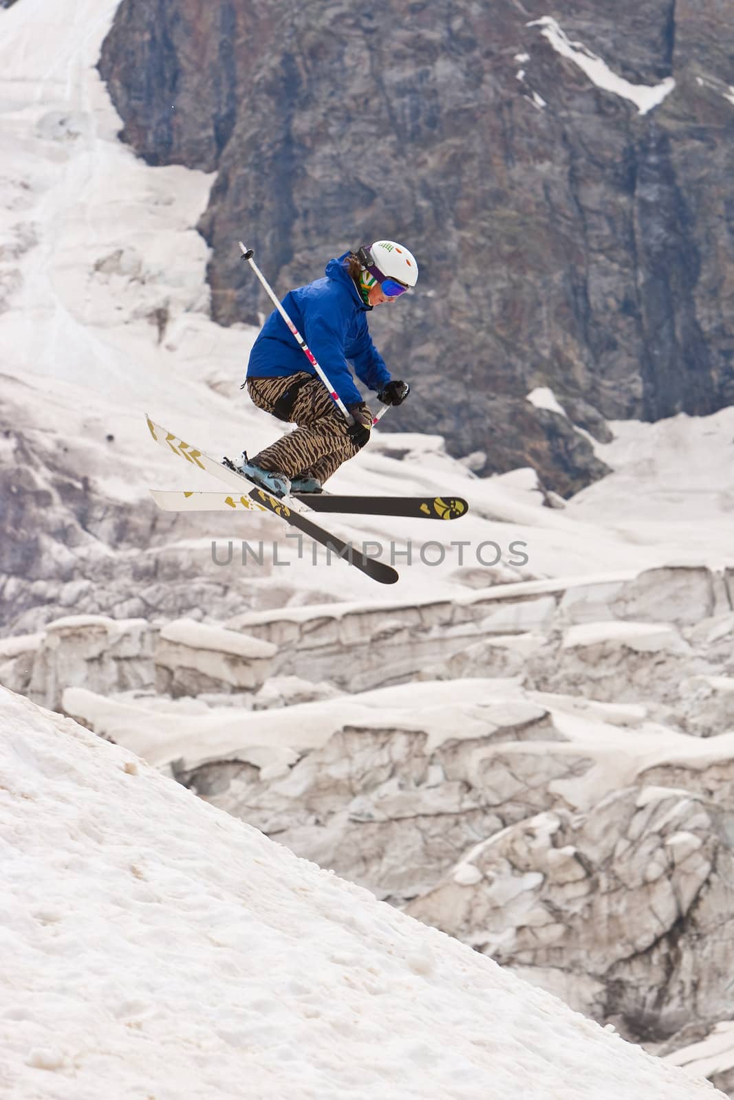 Freerider, jumping in a mountains by Chudakov