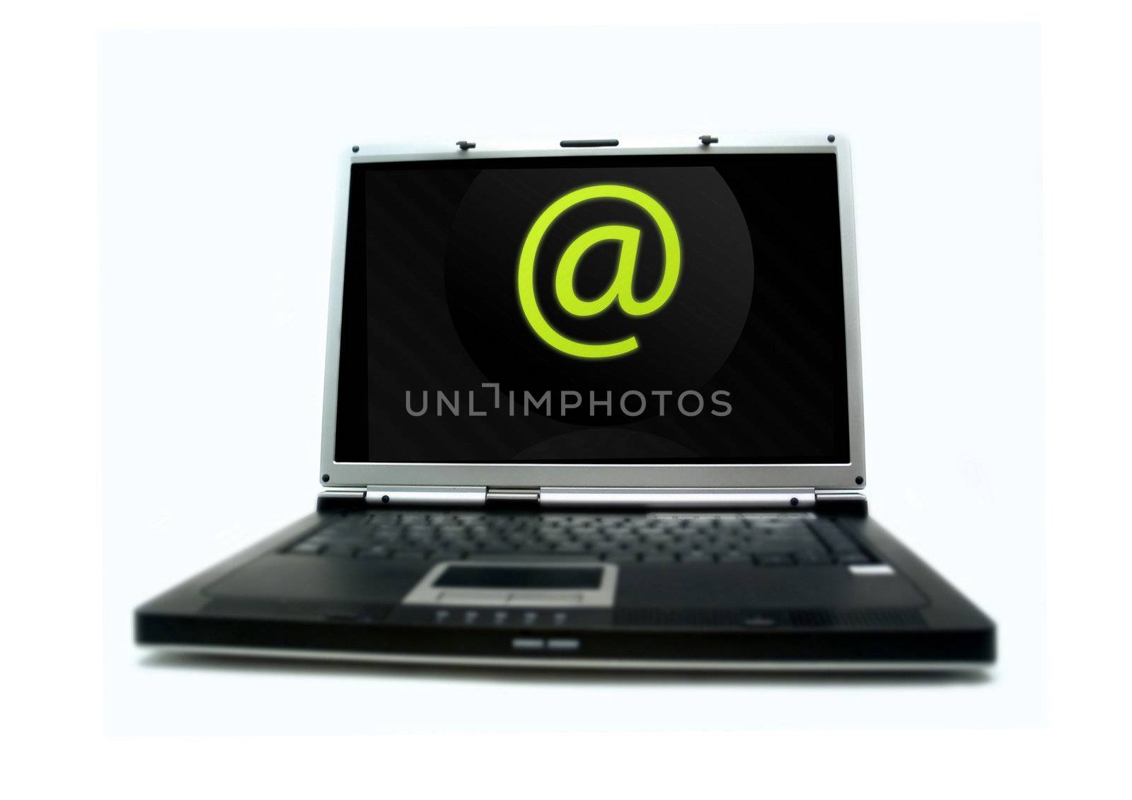 Laptop Computer with an email symbol by Baltus