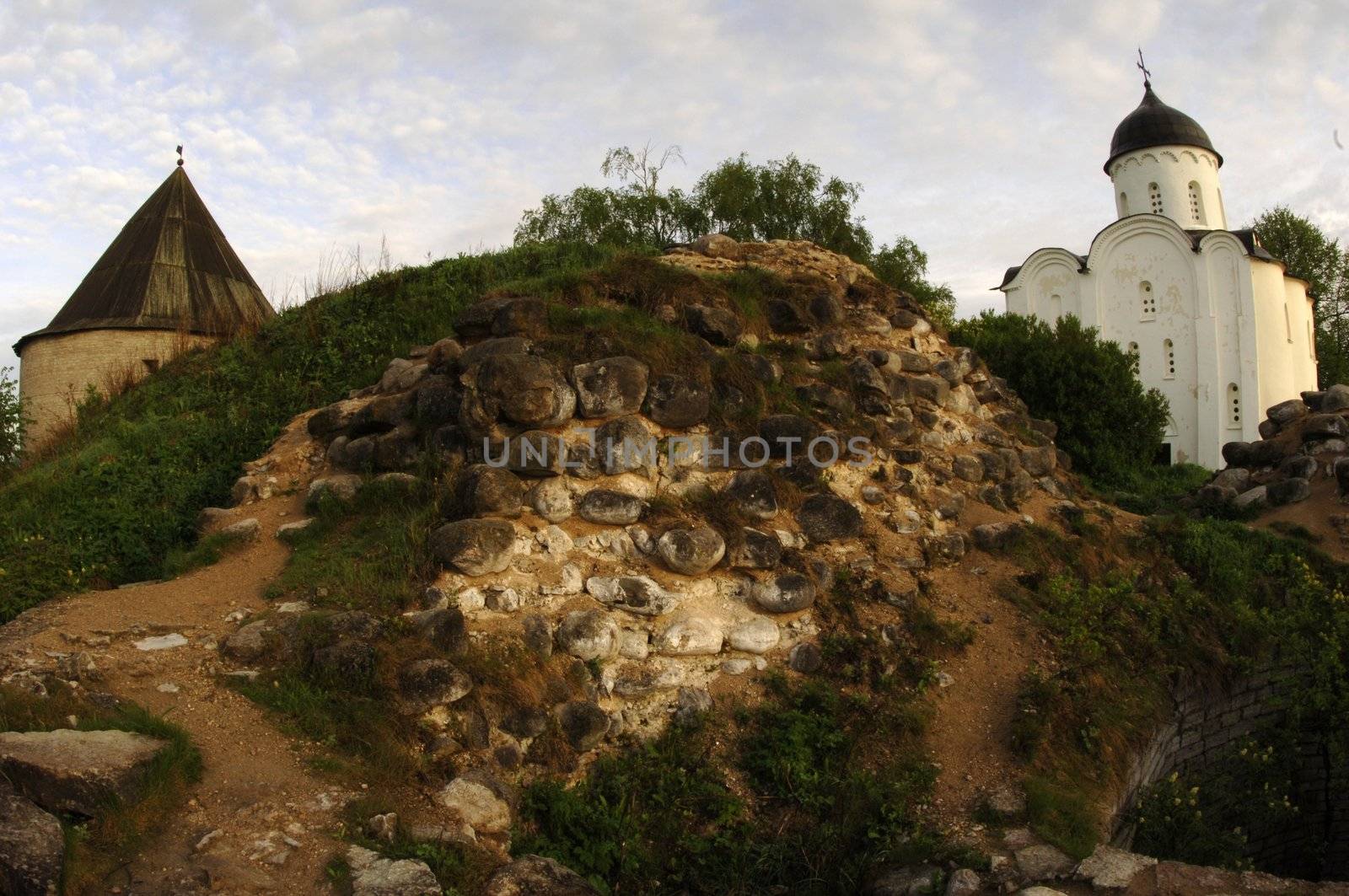 Russia. Old Ladoga. St. George's Church in the Ladoga Fortress.