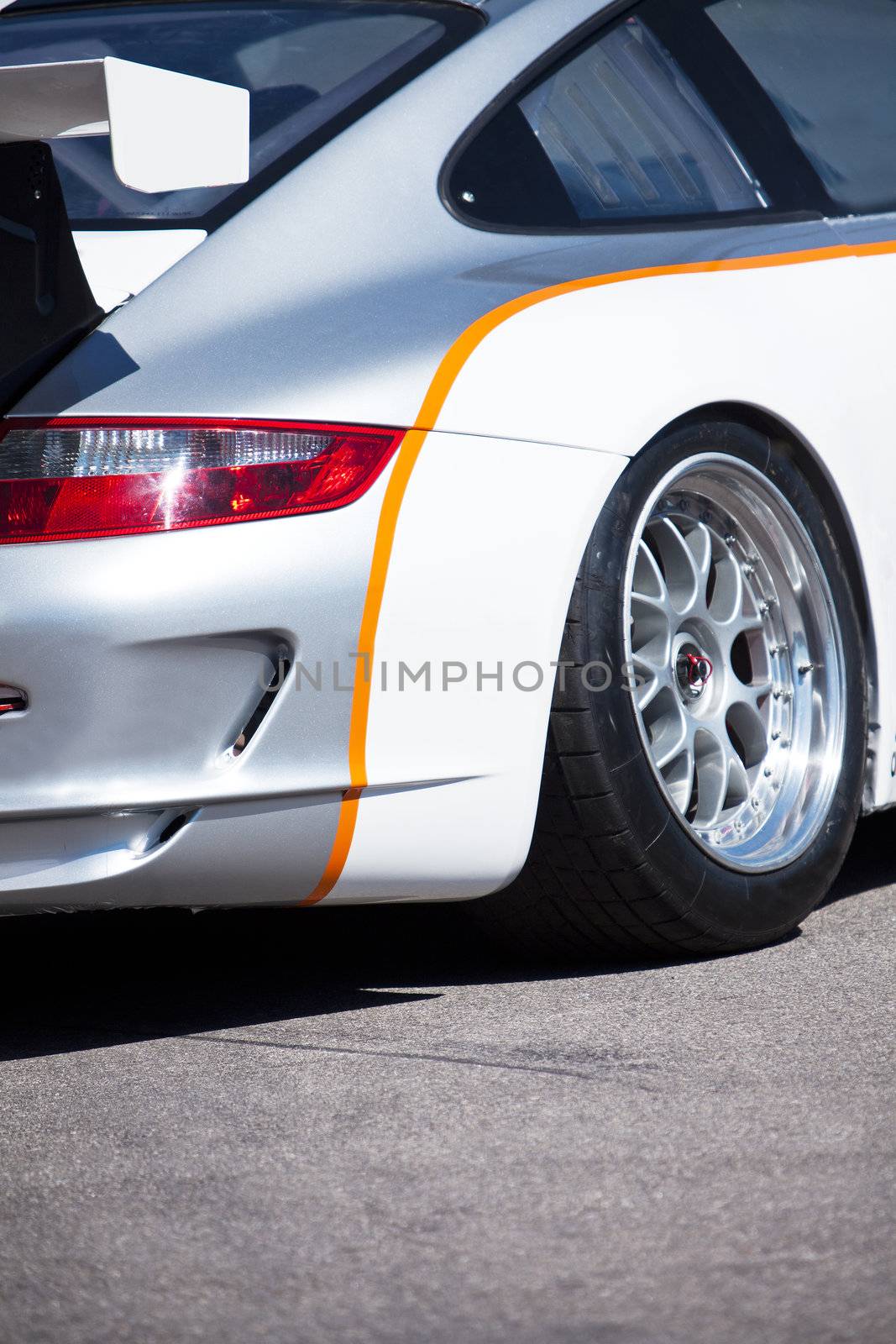 Close up of a tire on a race car