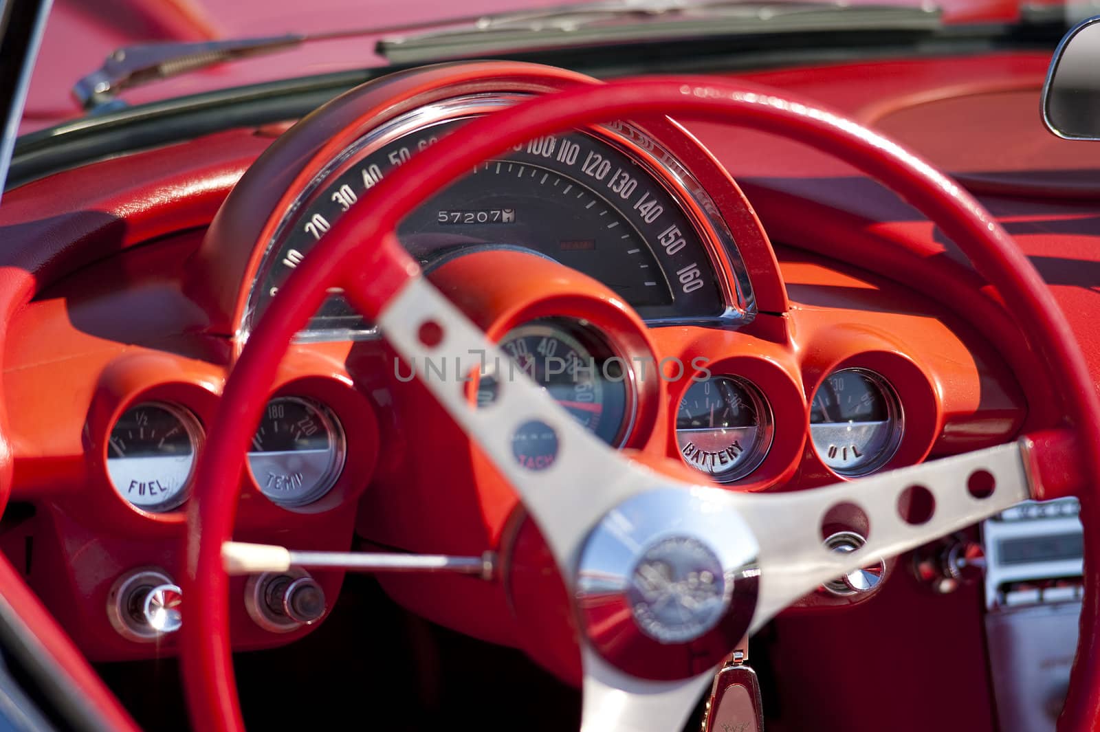 Red steering from a sports car