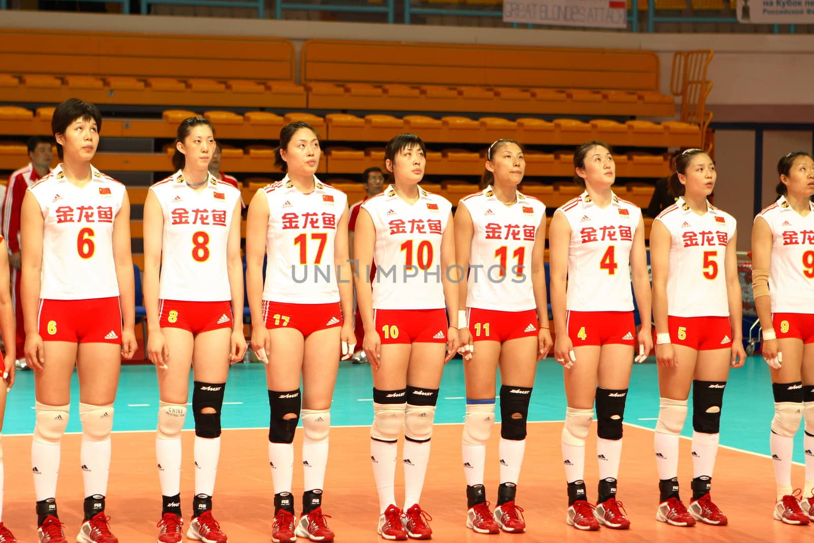 Female combined team of China on volleyball on the international tournament