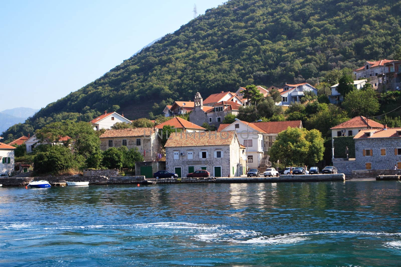 Small town near the sea gulf (Montenegro)