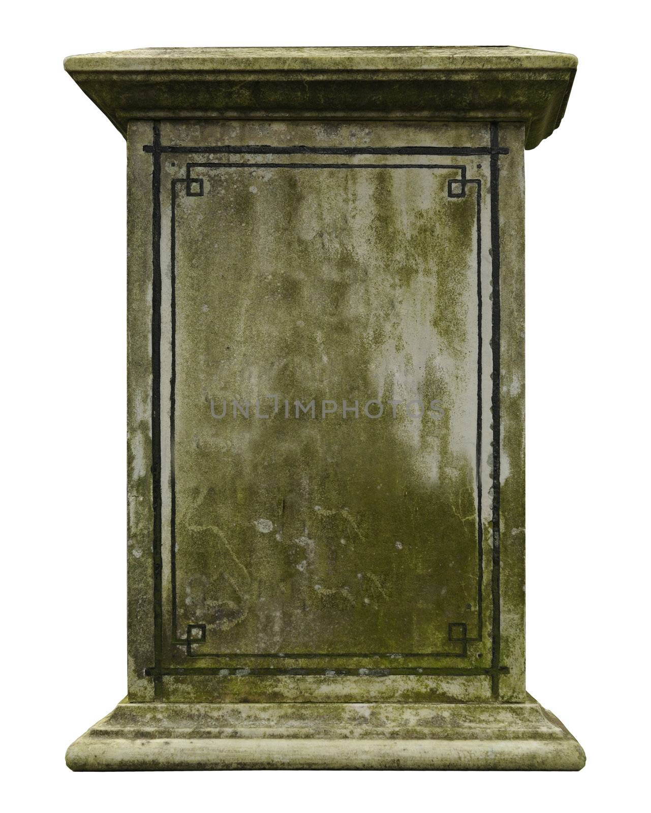 Vintage gravestone isolated on white background