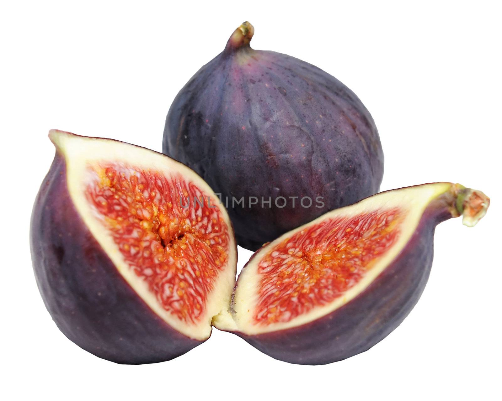 Fresh figs isolated on white background