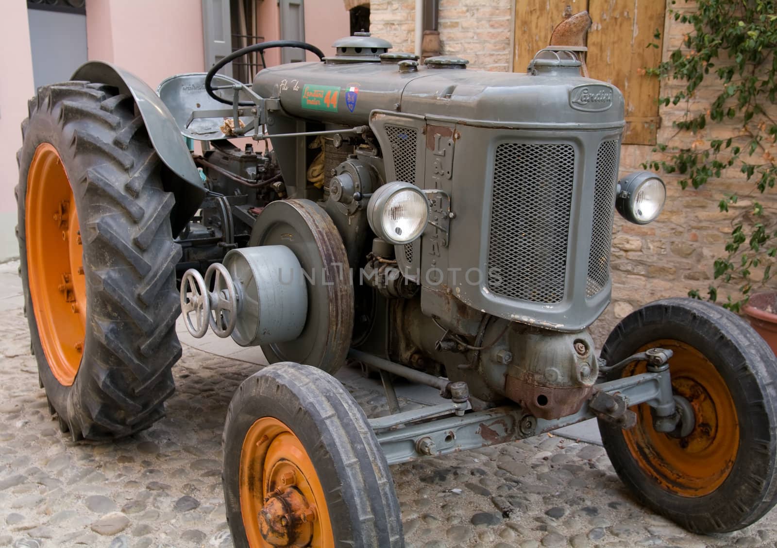 Old model of tractor, renovated to be in superb condition