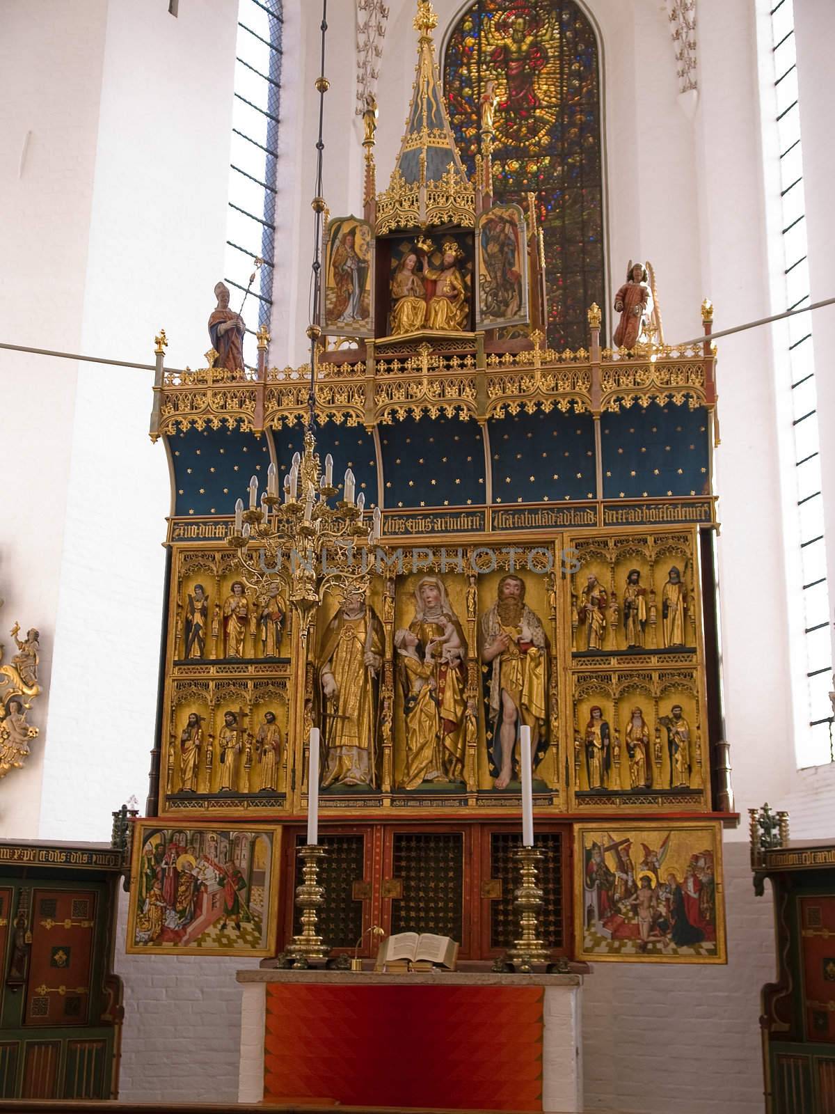 Beautiful decorated church altar vertical image