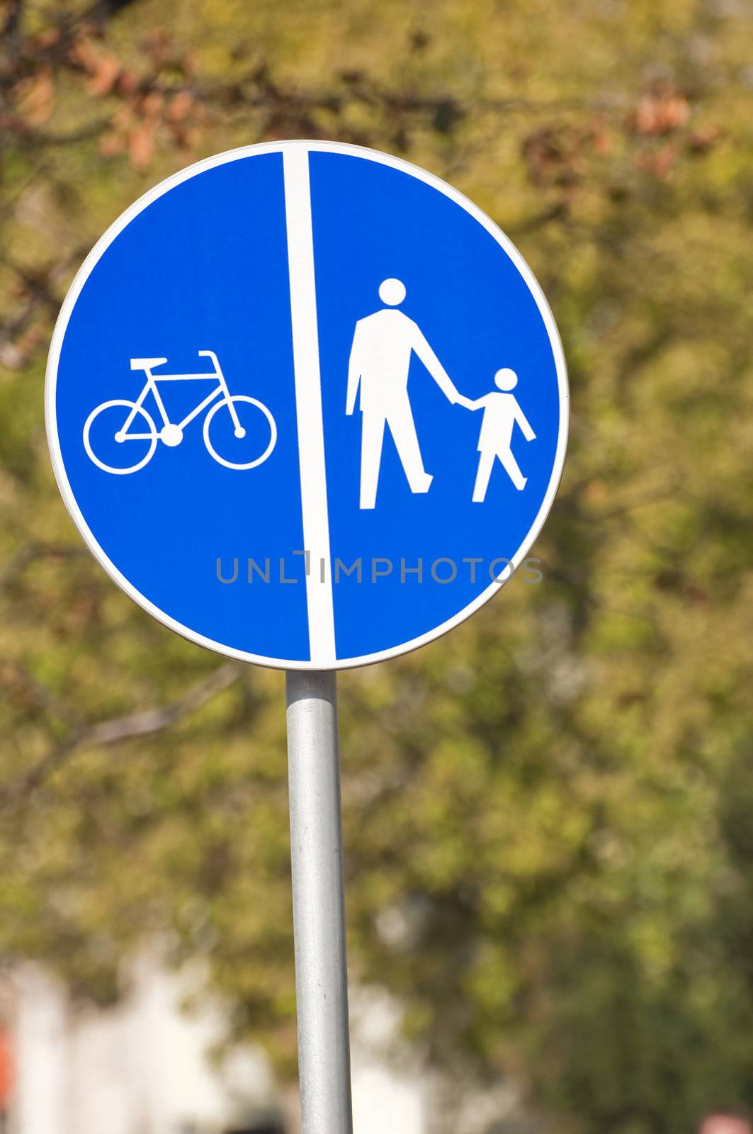 Pedestrian and bicycle crossing sign. by FER737NG