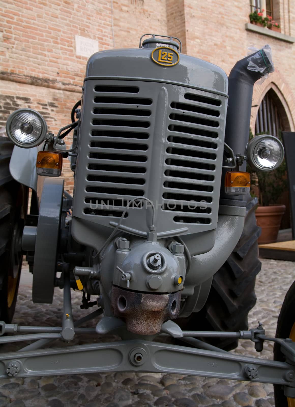 Old model of tractor, renovated to be in superb condition