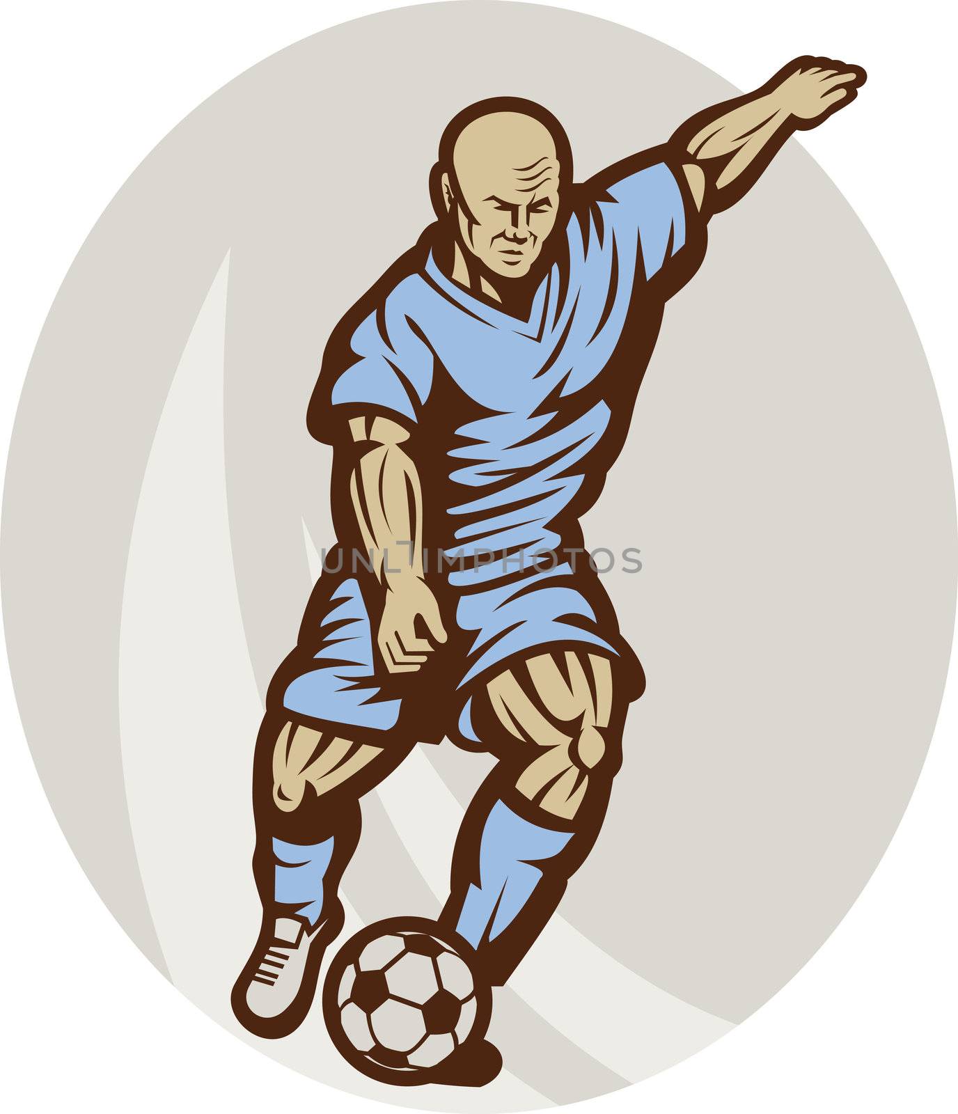Soccer player kicking the ball  by patrimonio