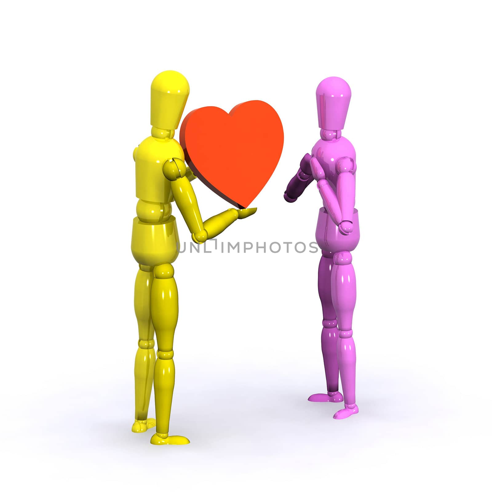 A Colourful 3d Rendered Love Concept Illustration