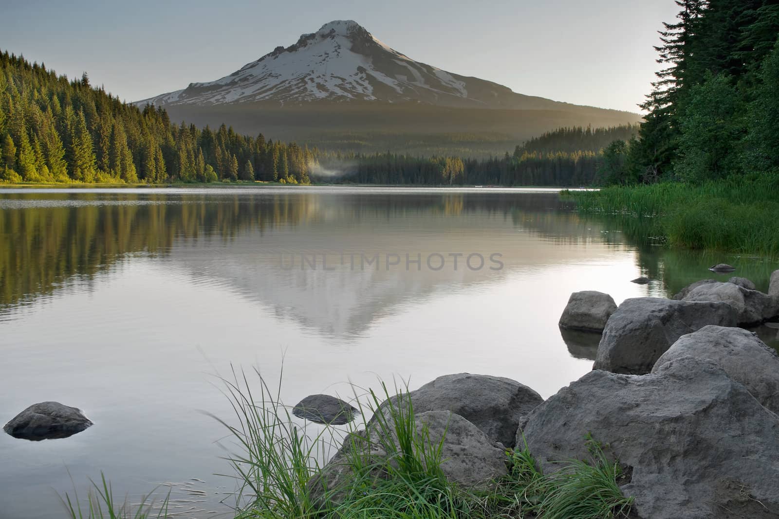 Mount Hood Reflection on Trillim Lake Oregon at Sunrise