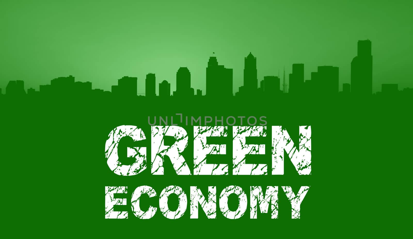 Green Economy City Skyline by jpldesigns