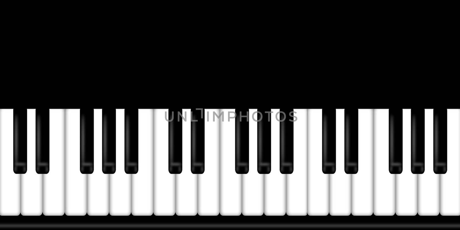 Piano Keyboard Black and White Background Illustration