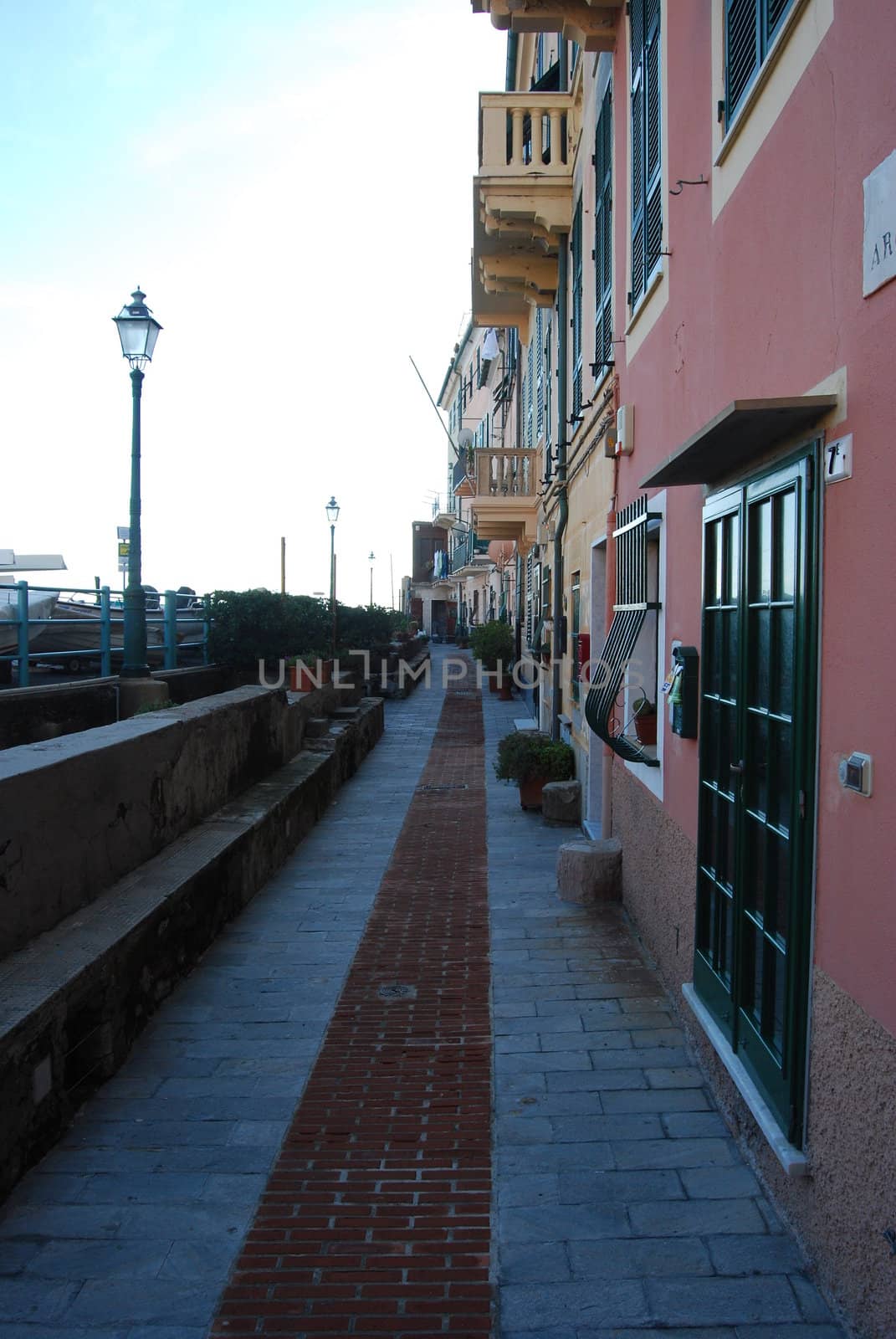 The city of Genoa with its palace, skyscraper and the acient quarter of Boccadasse