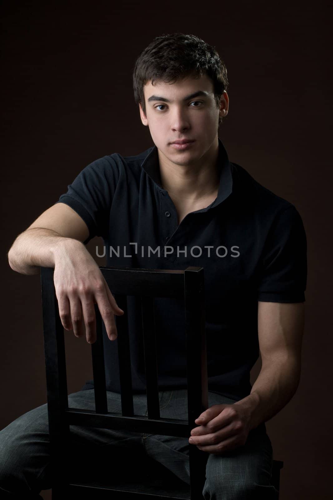 portrait of a young man in studio by zhu_zhu