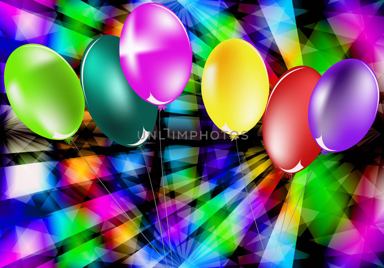 Abstract vector illustration with balloons for placing of your text