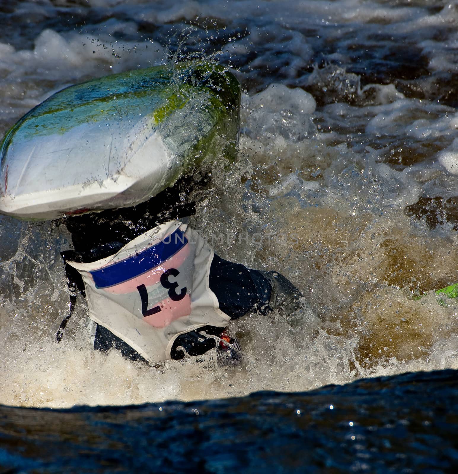 Competition of kayak freestyle on whitewater, Russia, Akulovka