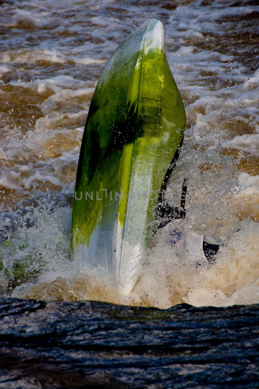 Competition of kayak freestyle on whitewater, Russia, Akulovka