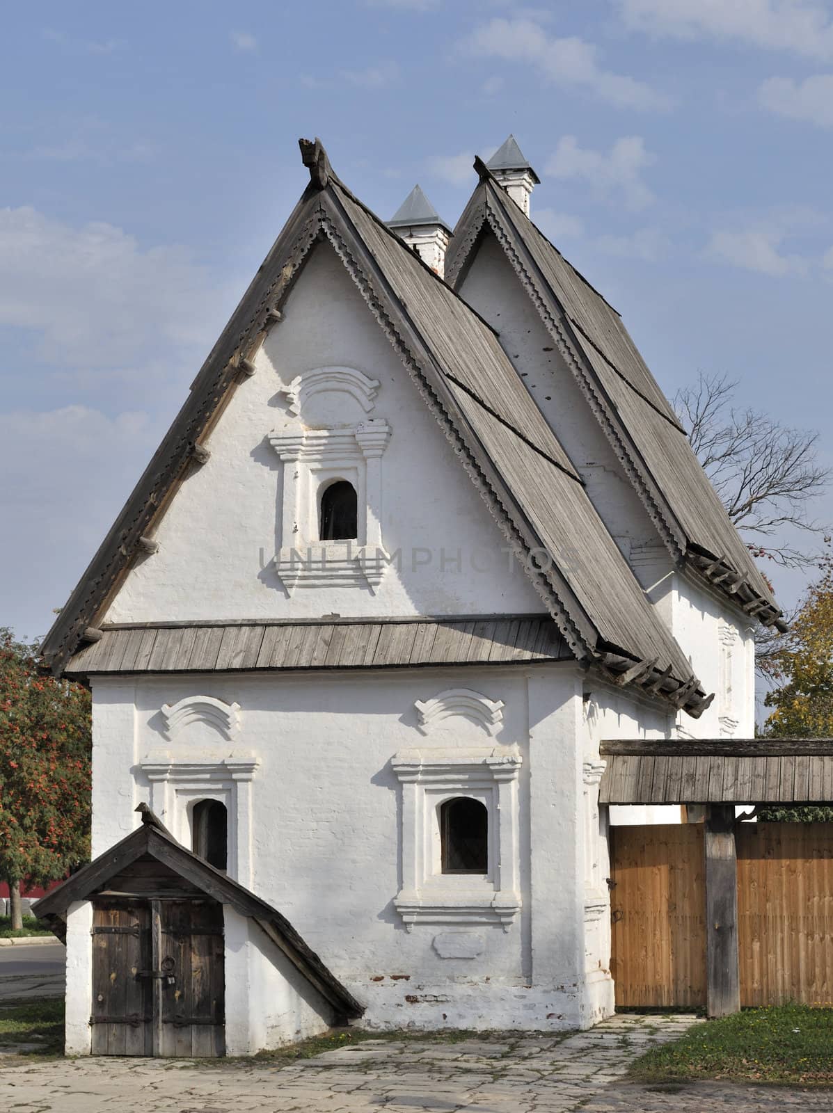 Little old stone house in ancient russian town Suzdal