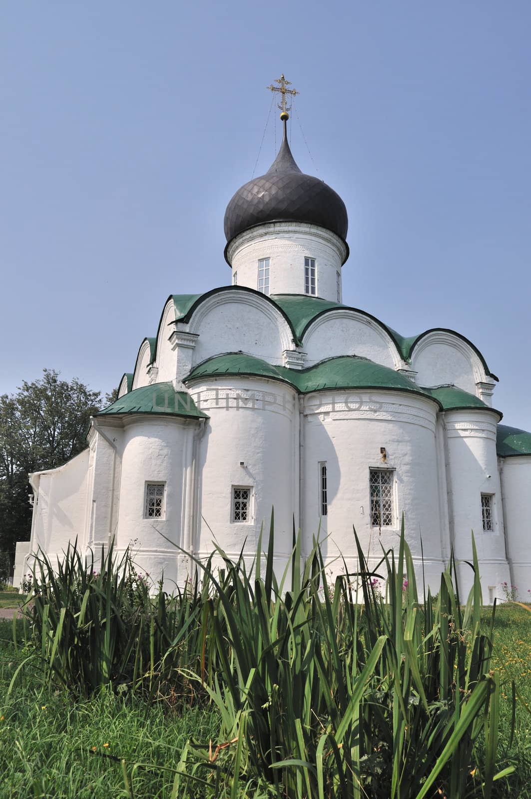 View of Trinity Cathedral in ancient monastery, Alexandrov town, Russia
