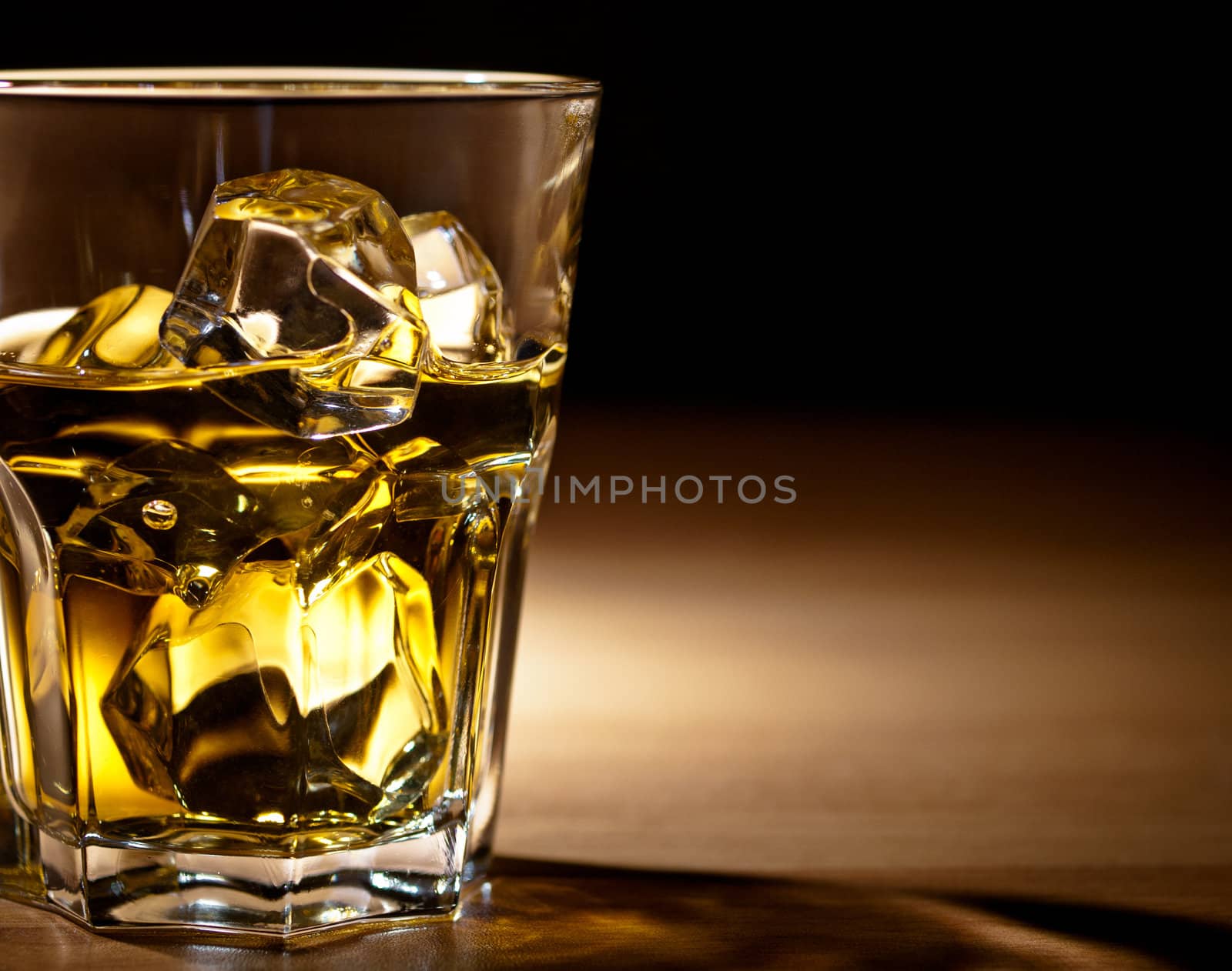 Whiskey on the rocks in an old fashion glass