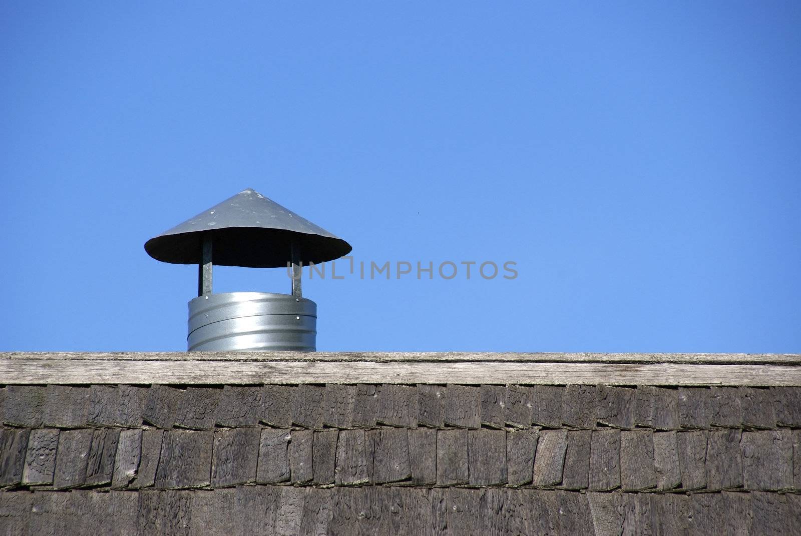 The stream of fresh air acts from a roof