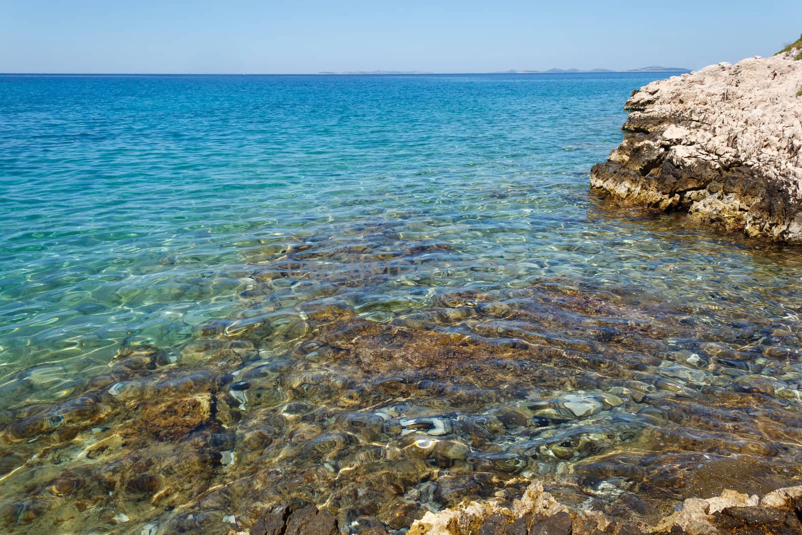 Summer on the rocky coast of Central Dalmatia, Croatia
