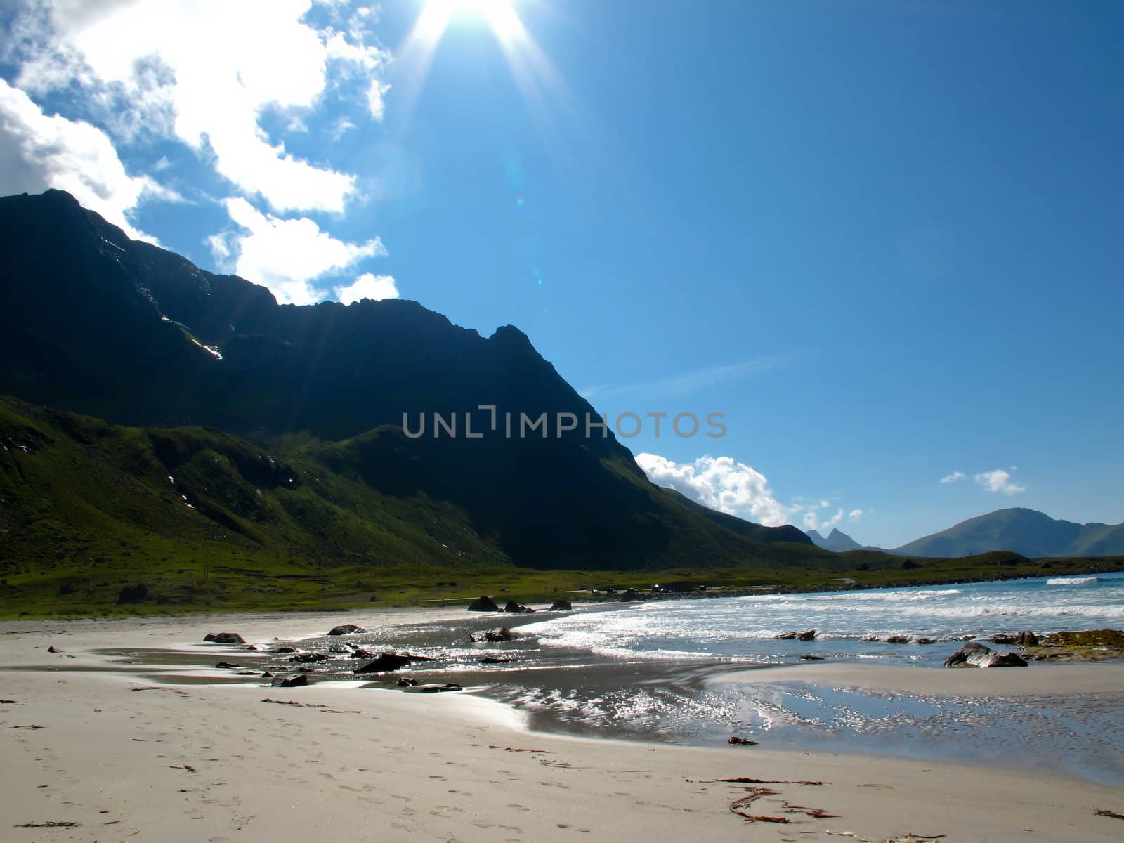 Picturesque landscape at Norway beach