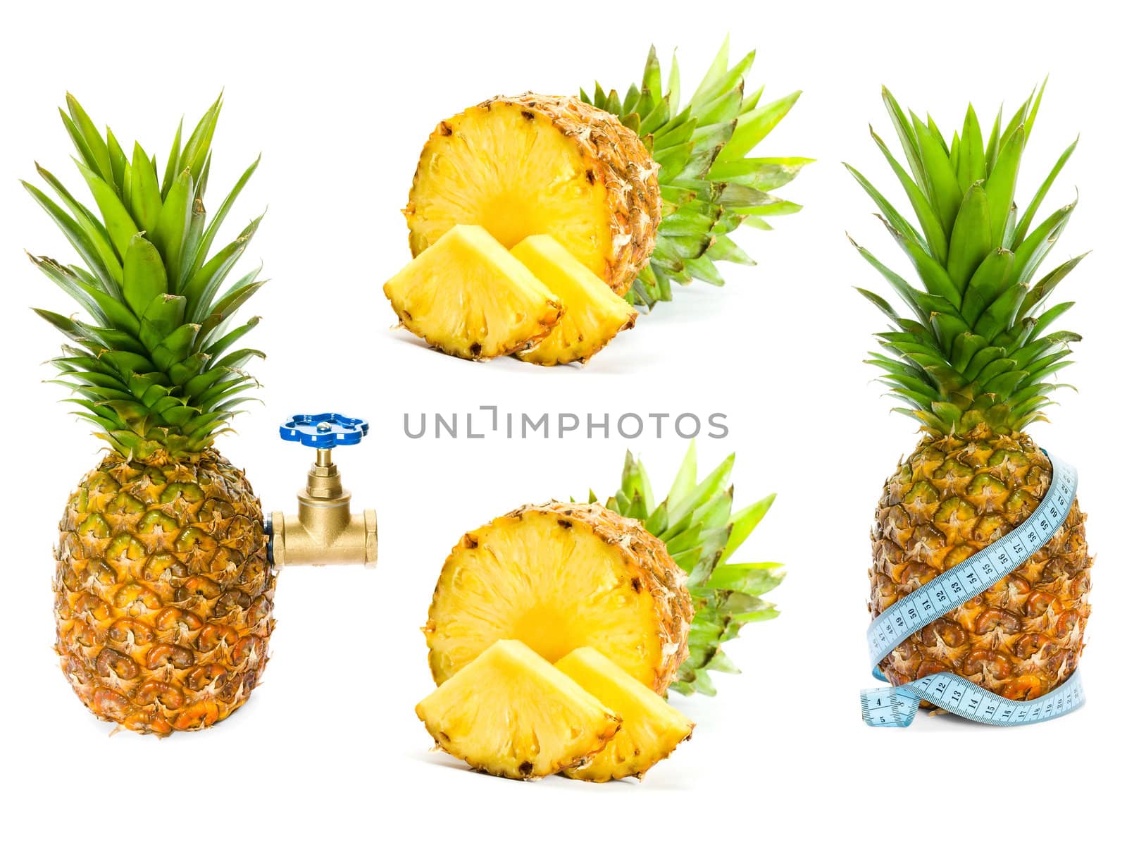 pineapple on white background by Bedolaga