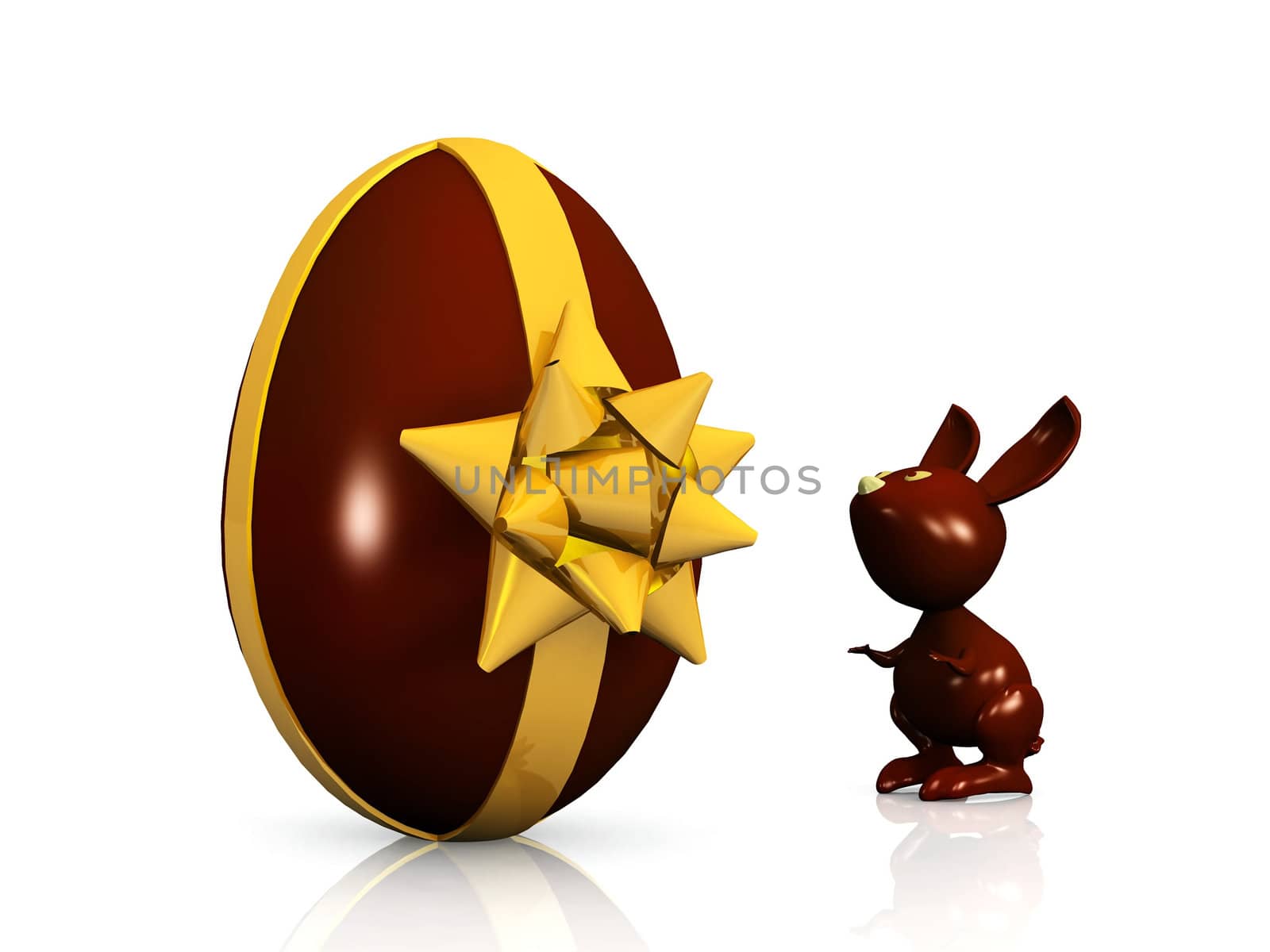 a chocolate rabbit and egg