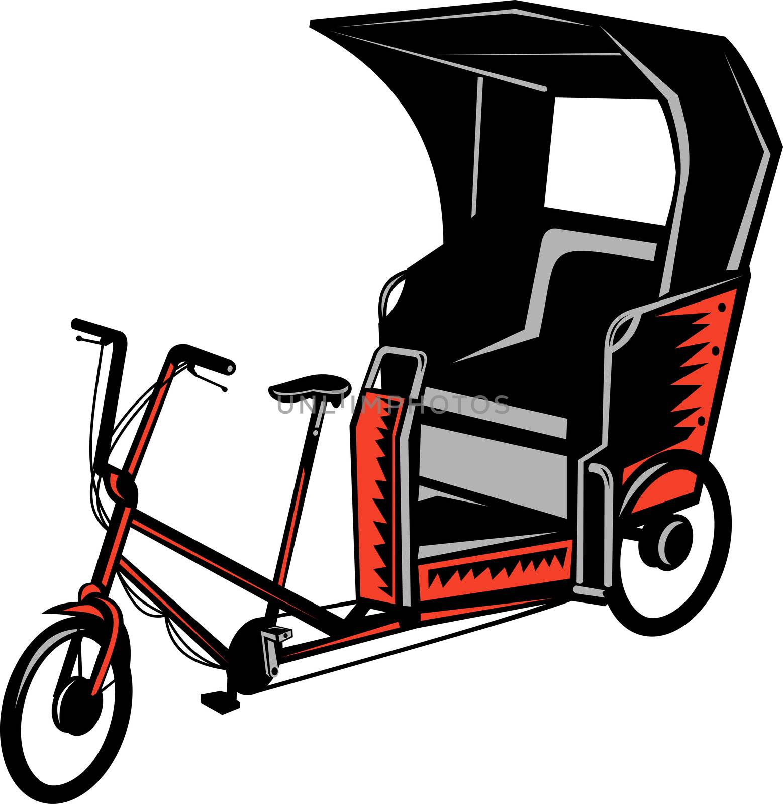 illustration of a Cycle Rickshaw isolated on white background