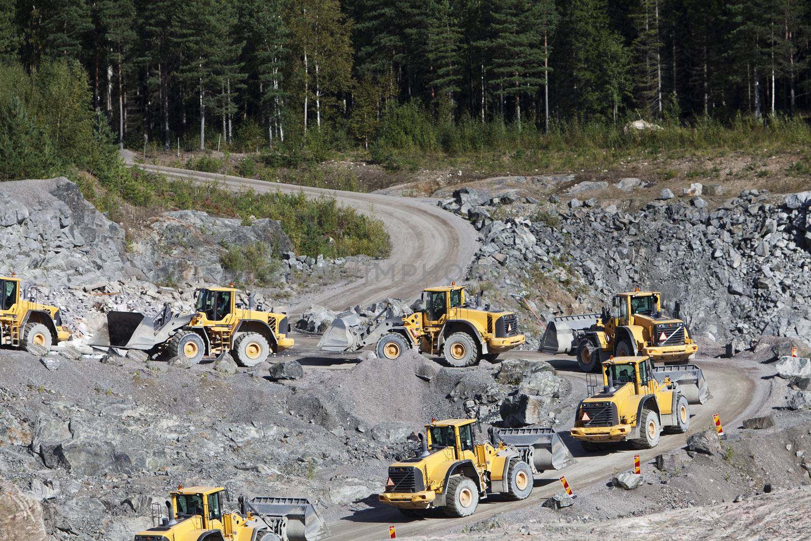 Group of Trucks at a Construction Site