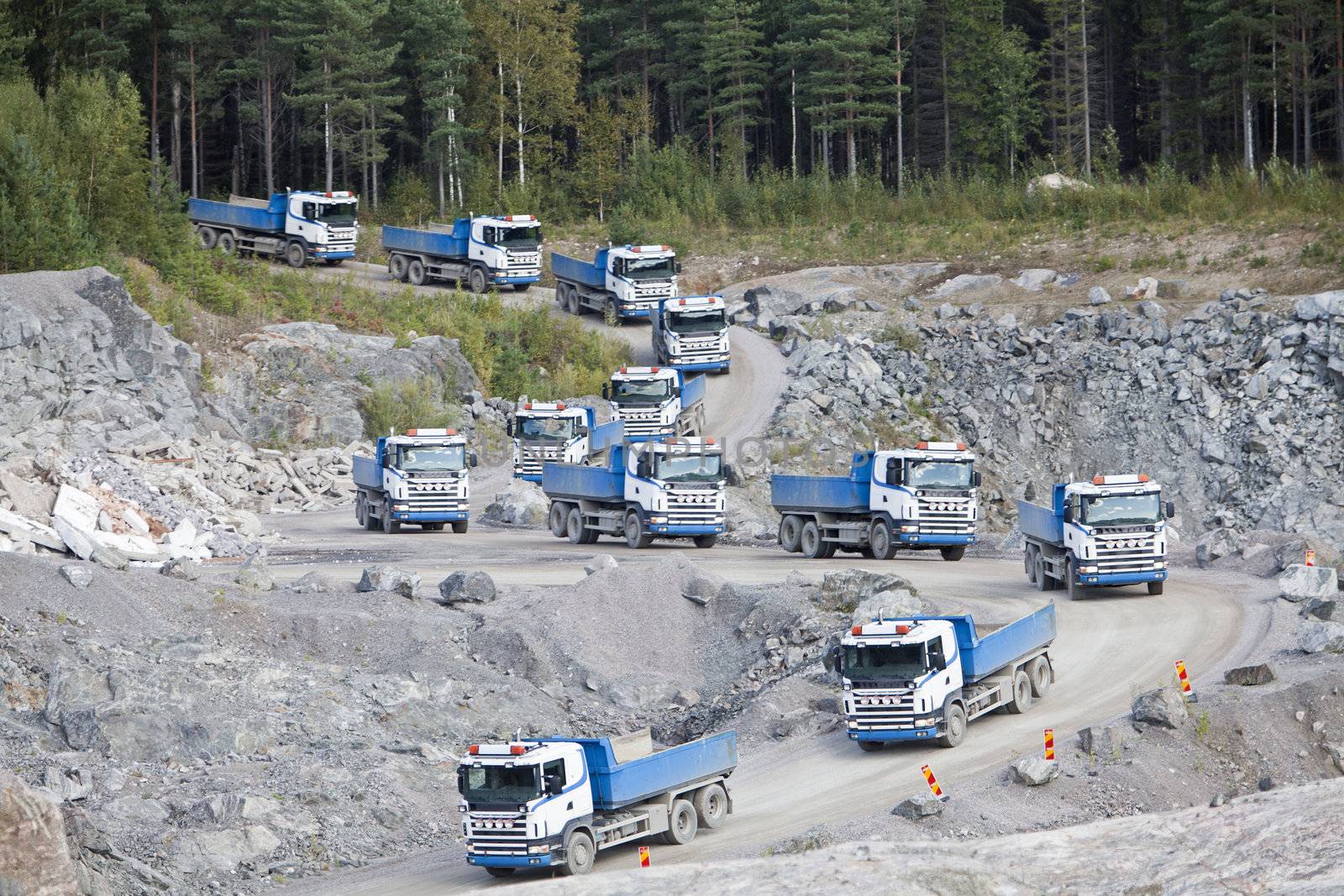 Group of Land Vehicles at a Construction Site