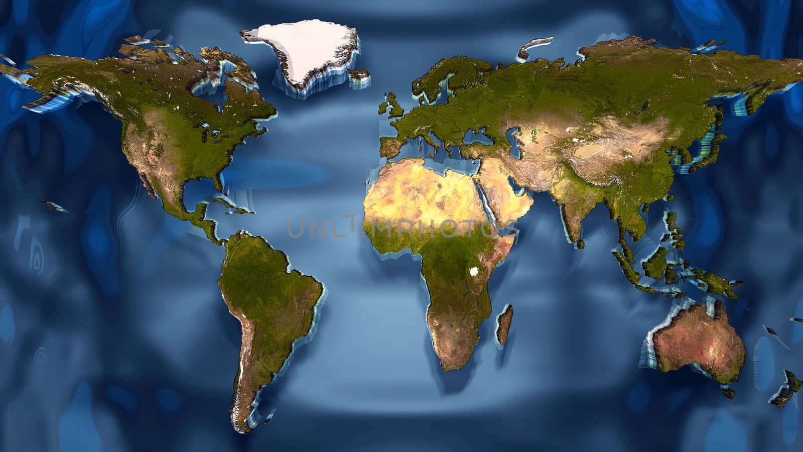 map  of the world on the water