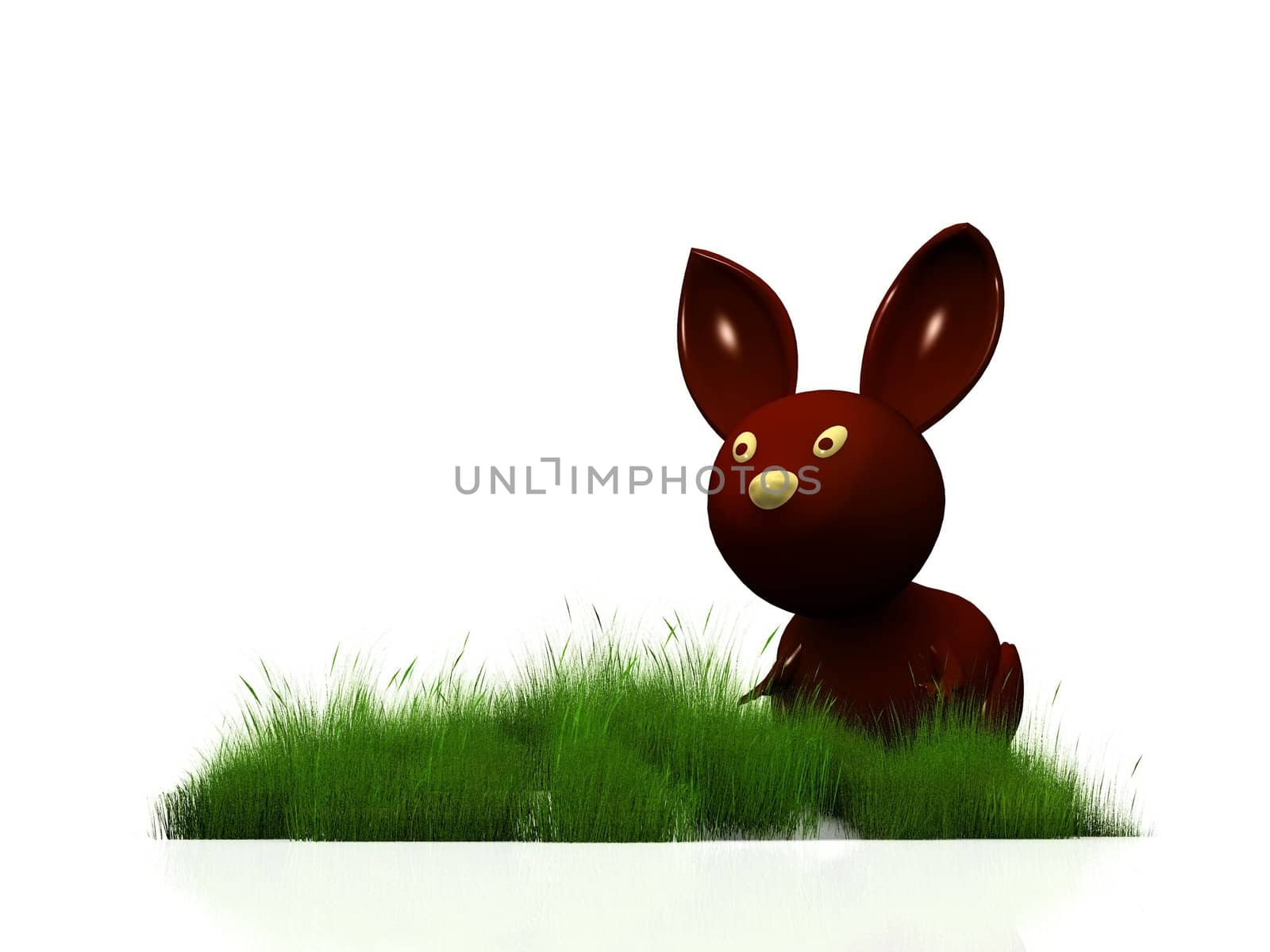 Chocolate Easter rabbit in grass