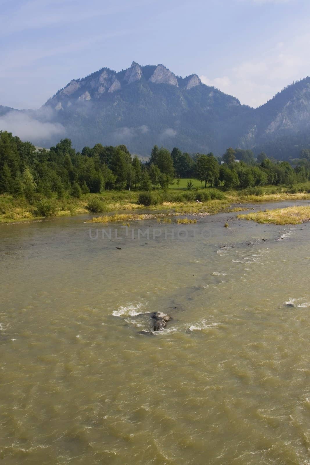 Beautiful view of mountains on the banks of the river by shiffti