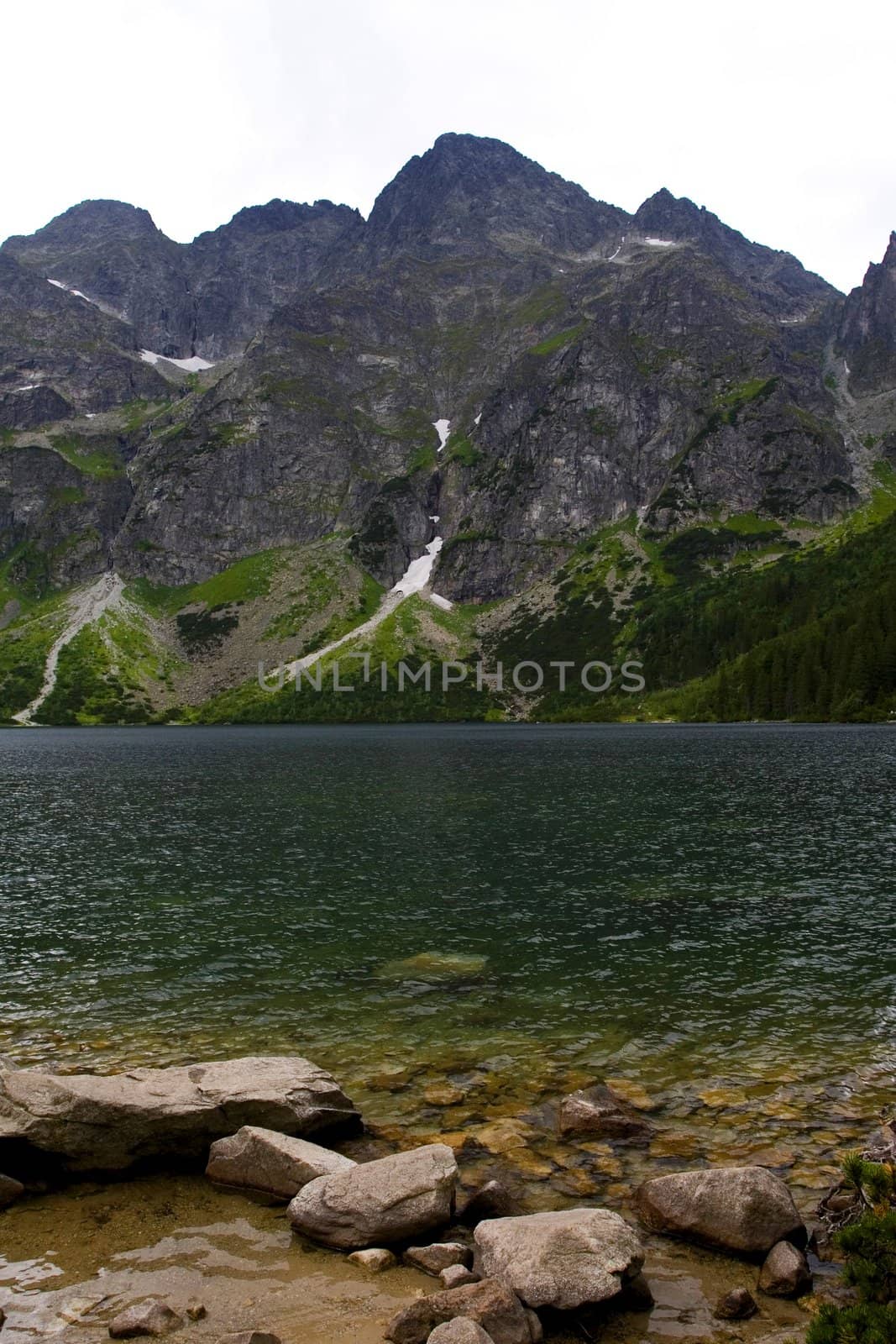 Mountain located on the lake by shiffti