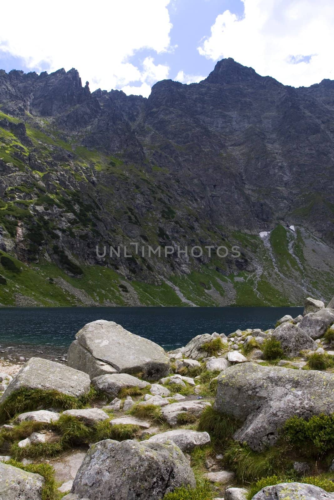 Mountains on the lake by shiffti